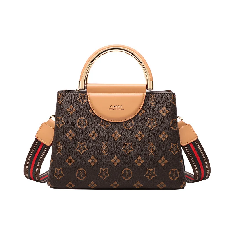 

Genuine Leather Women Totes 2021 New Fashion All-match Retro Prints Message Bags Ladies Designer Purses and Handbags Sac Luxe Cc