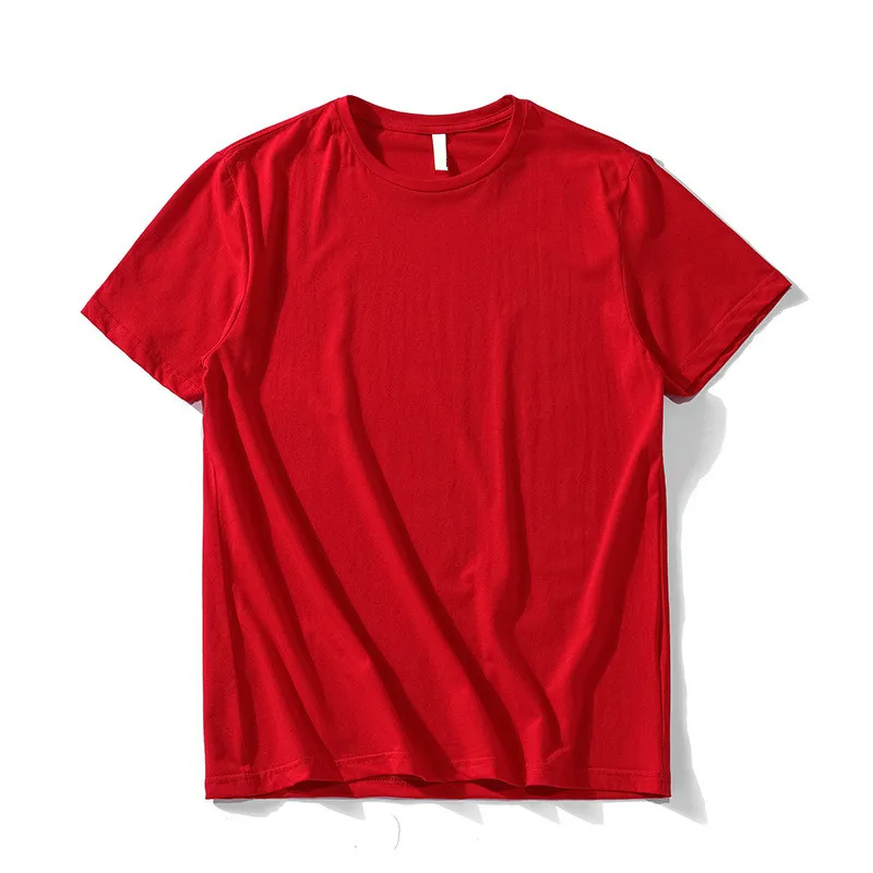 Летние красные футболки с коротким рукавом Мужская футболка хлопковые мужские
