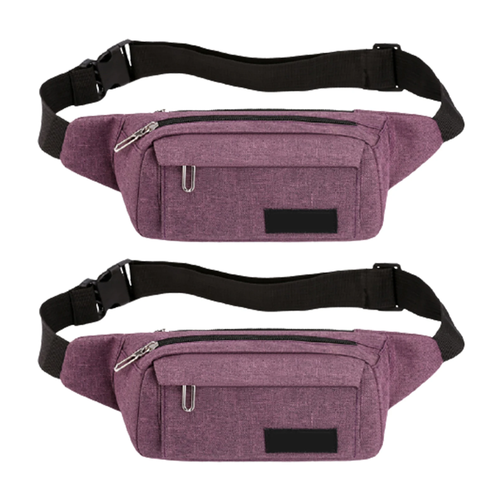 

2pcs Training Lightweight Double Pockets Fanny Pack Adjustable Outdoor Sports Running Large Capacity Travel Waist Bag Portable