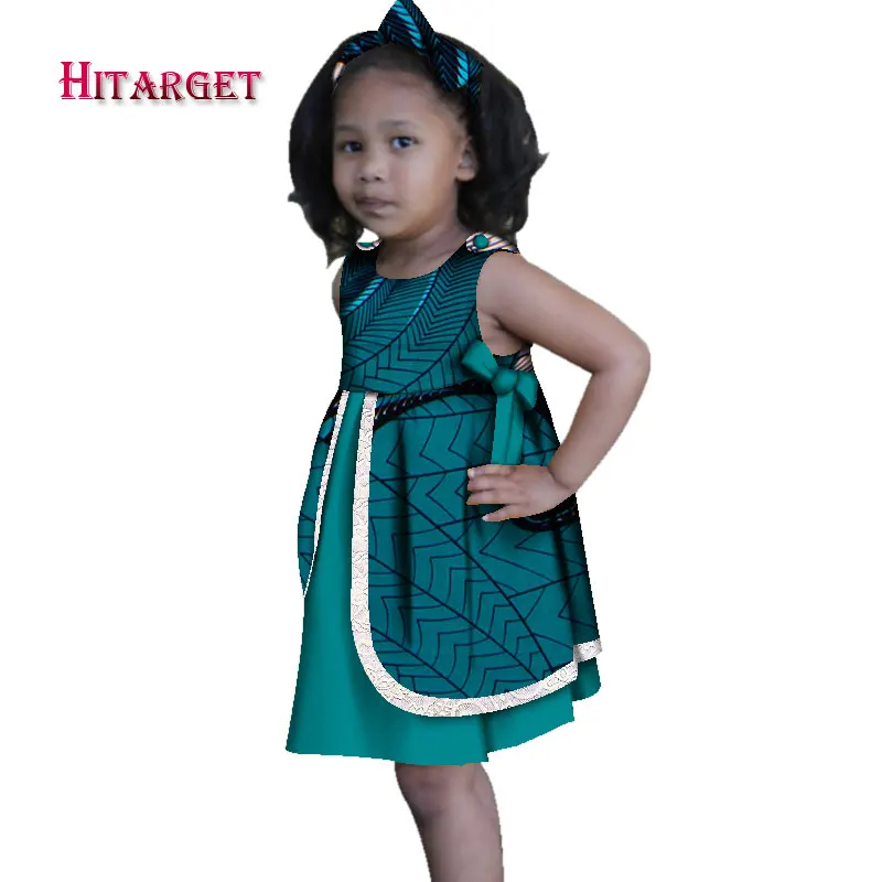 Детские платья в африканском стиле для девочек длинная юбка без рукавов с бантом