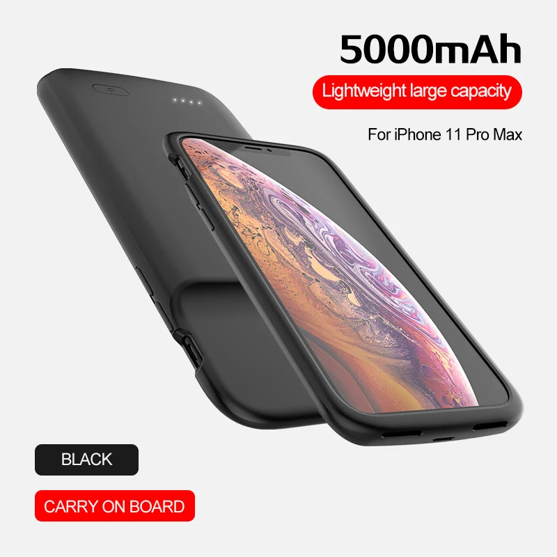 For Iphone 11 ProMax Чехол для аккумулятора для Iphone 11 Pro, чехол для зарядного устройства для Iphone 11 Pro Max, Мягкая силиконовая зарядка, внешняя задняя крышка, внешний аккумулятор - Цвет: For Iphone 11 ProMax