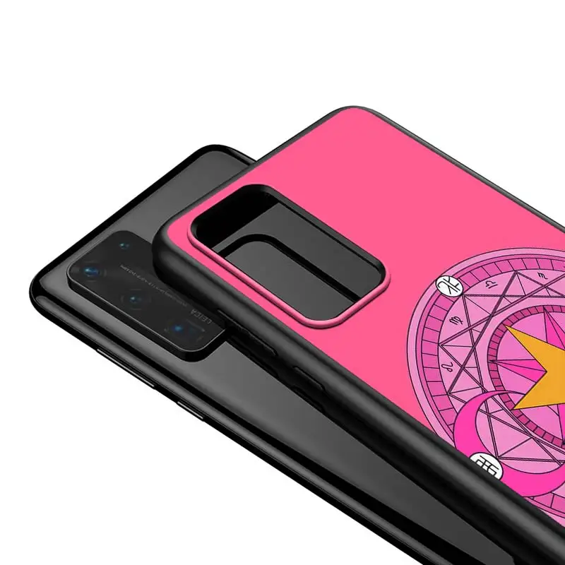 

For Huawei P40 P30 P20 Pro Lite E Plus 5G Bright Black Cover Cute Variety Sakura Girl For Huawei P10 P9 P8 Lite Phone Case