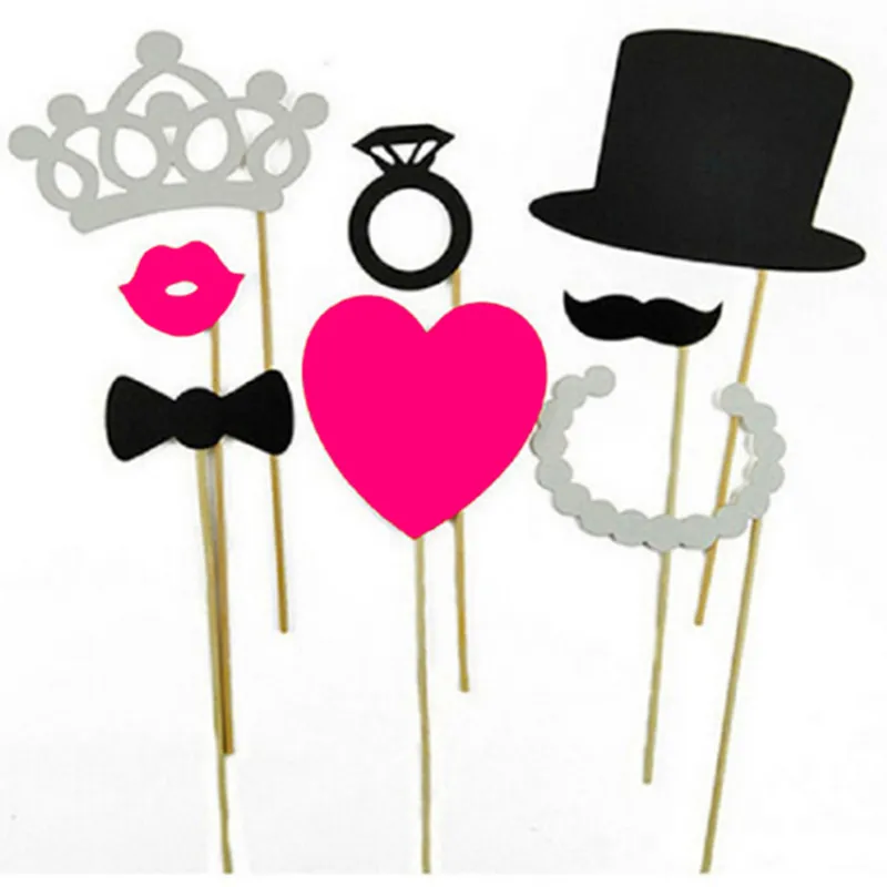 8pcs Photo booth Свадебные Декорации для студийной Фотокабины Baby Shower бутафория для свадебной фотосессии на Photo Booth Mr Mrs молодожены вечерние DIYPhotobooth - Цвет: 8pcs