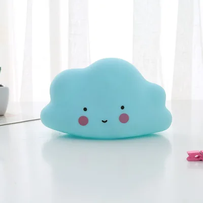 Blue cloud Светодиодный ночник с регулируемой яркостью, силиконовый мультяшный светильник с животными, USB, Перезаряжаемый для детей, подарок для малышей, прикроватная тумбочка для спальни, гостиной - Испускаемый цвет: Blue cloud