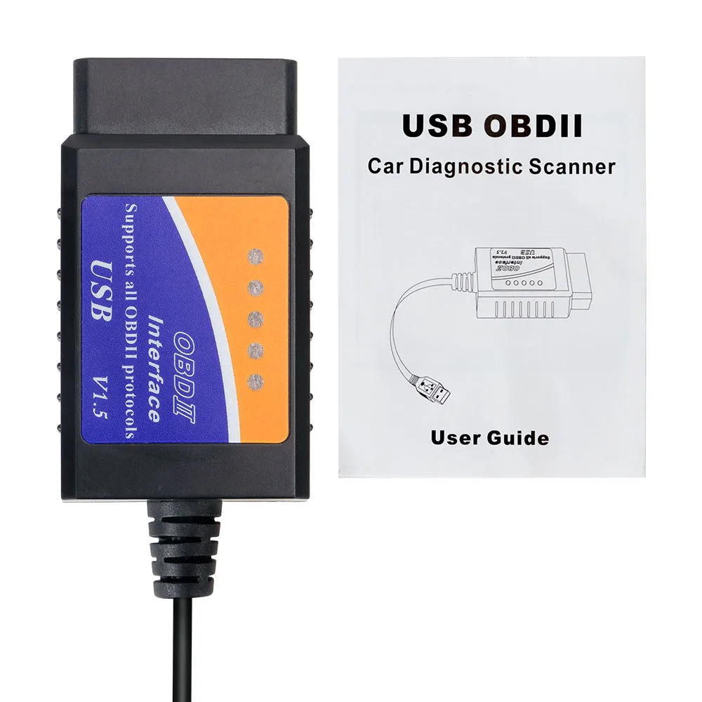 ELM327 USB V1.5 OBDII сканер с чипом PIC18F25K80 автомобильный считыватель кодов ELM 327 OBD2 J1850