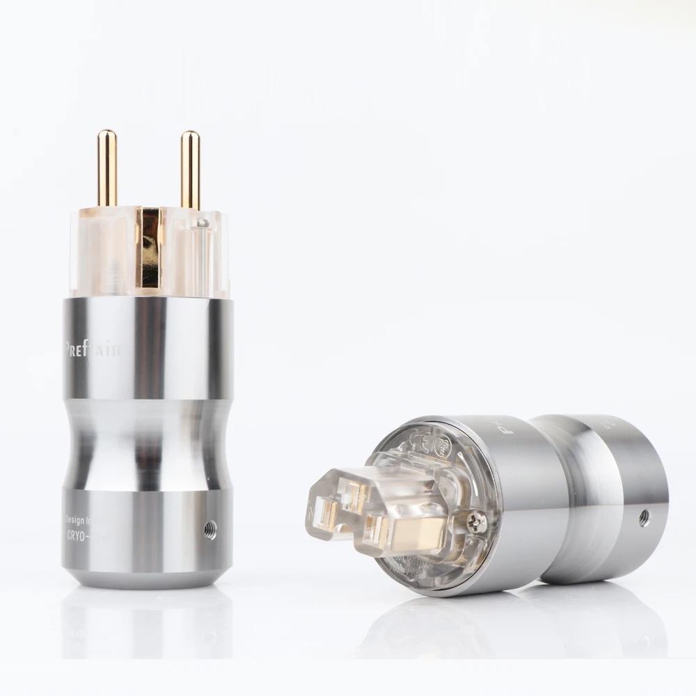 

Hi-end gold plated schuko power adapter connector hifi audio EU version AC power plug for EU power cable wire