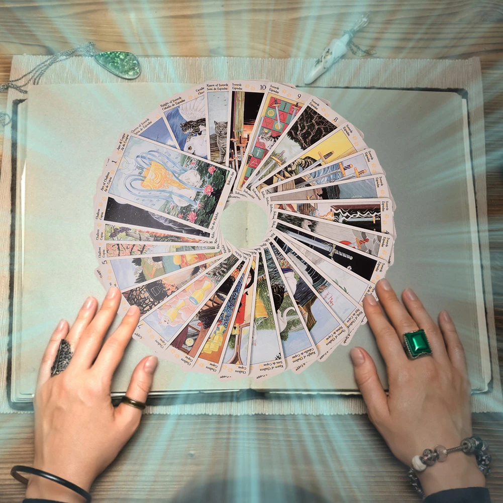 78 карт колода Таро языческих кошек традиционный английский Семья вечерние