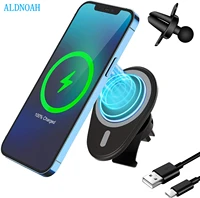 15w magnetic adsorption with usb c integrated cable portable wireless charger for 12 pro mini max magnet wireless charger