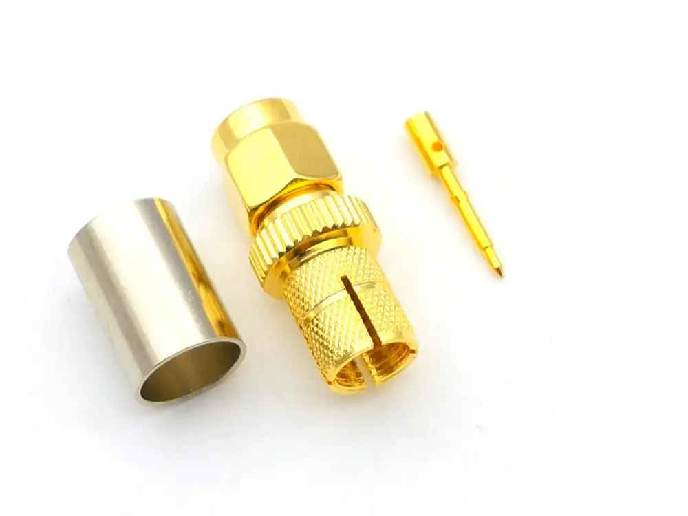 

20PCS copper SMA Male Plug RF Coax Jack Crimp for RG5 RG6 5D-FB H155 LMR300 Cable Straight connector