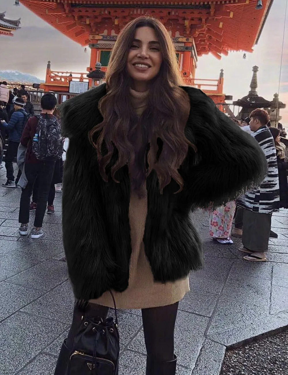Imitation Fox Fur Long Hair Imitation Fur Coat Coat Plush Coat Beach Wool
