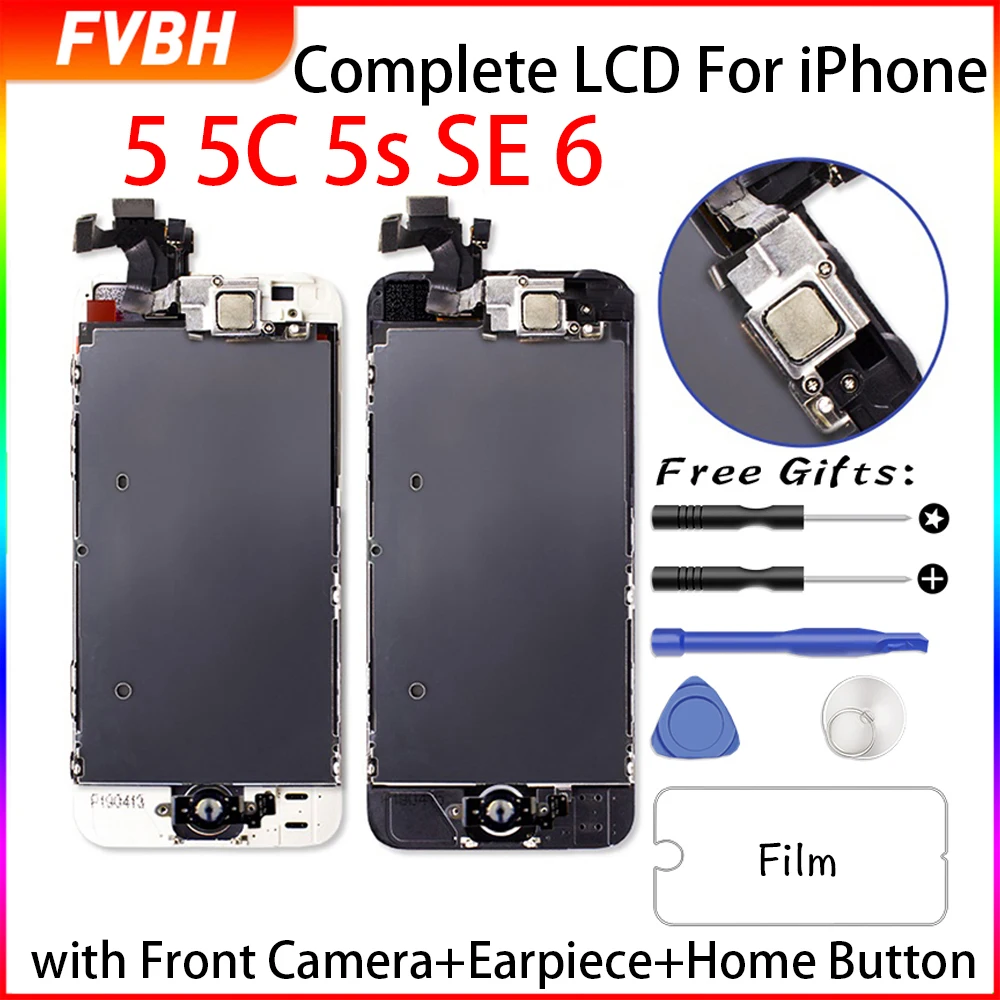Черный/белый класс AAAA Полный ЖК дисплей для iPhone 5 5C 5S SE сборка Digiziter 3D сенсорный