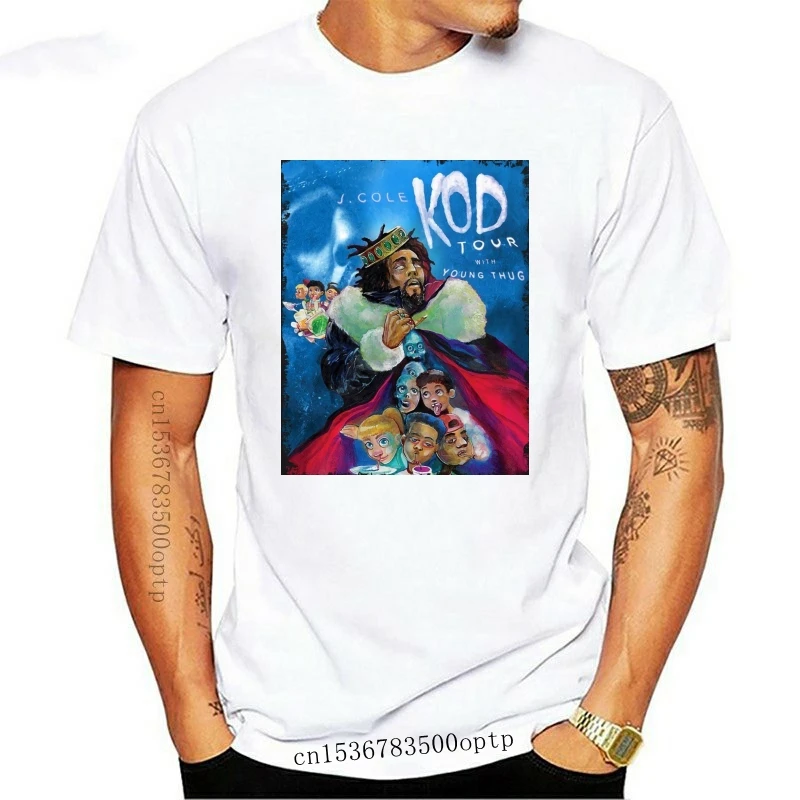 

Мужская футболка с принтом J Cole KOD Tour, Повседневная хлопковая футболка с коротким рукавом, 100% хлопок