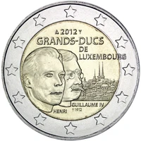 luxembourg 2012 grand duke william and guillaume statue 2 euro real original coins true euro collection commemorative coin unc