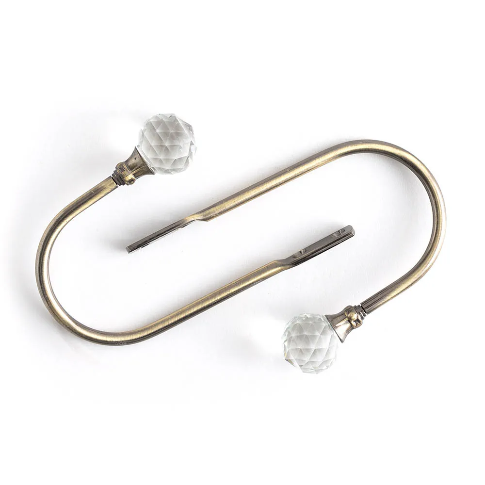 

Curtain Wall Hook U-shaped European-style Hook Zinc Alloy Crystal Curtain Buckle Without Straps Wall Hooks Curtain Accessories