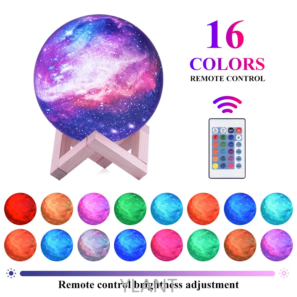 

LED Night Light 3D Print Moon Lamp Rechargeable Color Change 3D Light Touch Moon Lamp Children's Lights Night Lamp for Home