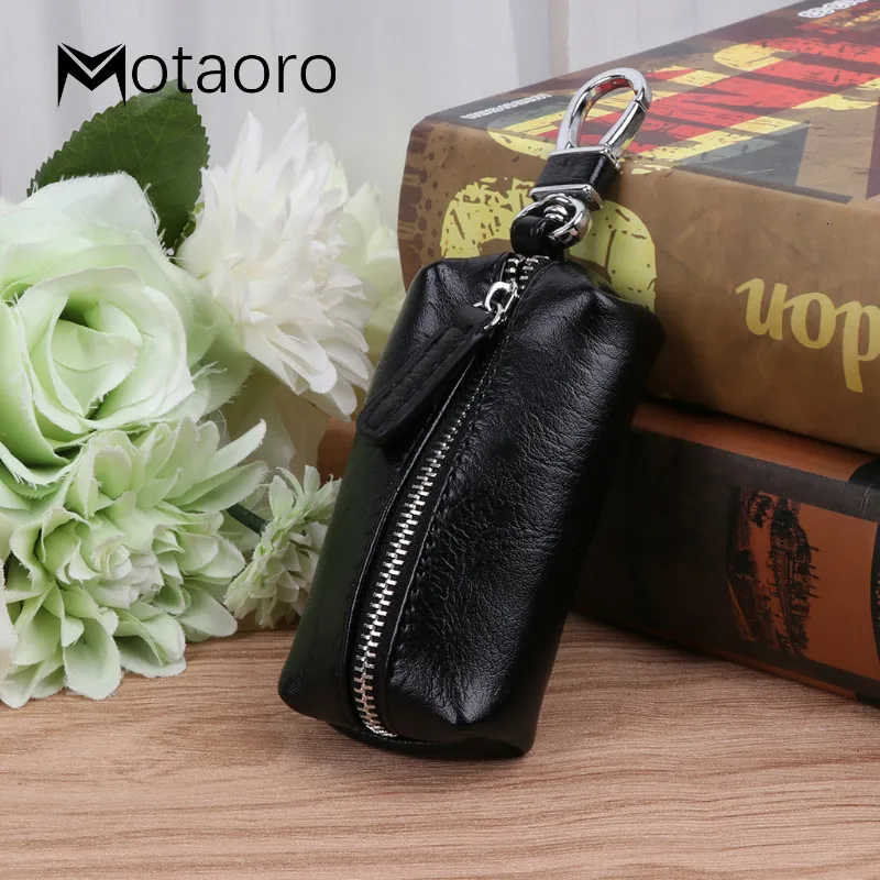 

New Men Women Bags Leather Car Key Wallet Organizer Ring Holder Case KeyChain Purse Bag Coin Purses Holders Porte Monnaie Homme