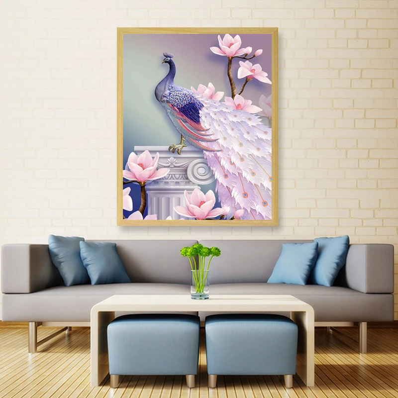 Алмазная вышивка павлин мозаика с изображениями животных полный макет Вышивка