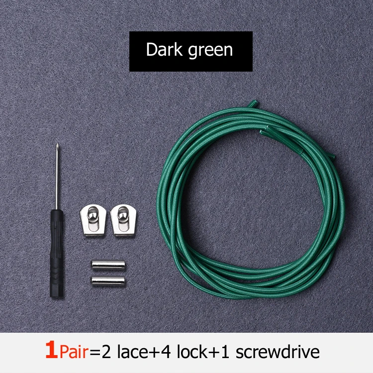 dark green Шнурки без завязок эластичные шнурки для обуви с металлическим замком для кроссовок, походных ботинок или спортивной обуви для бега и тенниса - Цвет: dark green