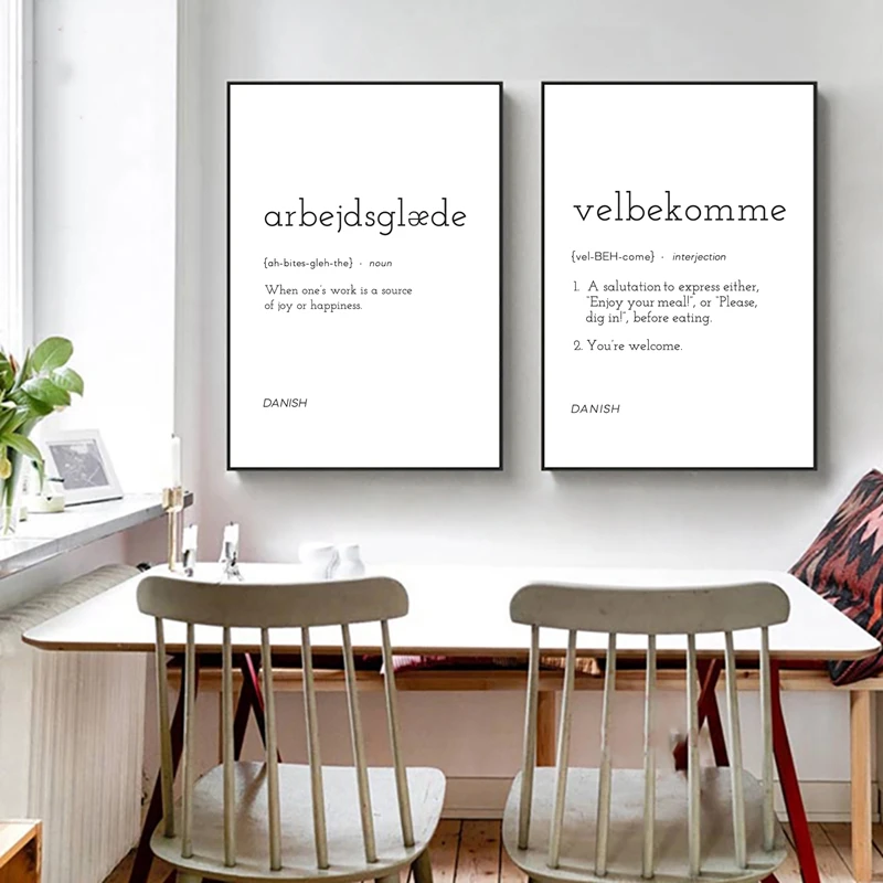 Lagom Arbejdsglæde Velbekomme определение Nordic Плакаты и принты минимальной работе настенный