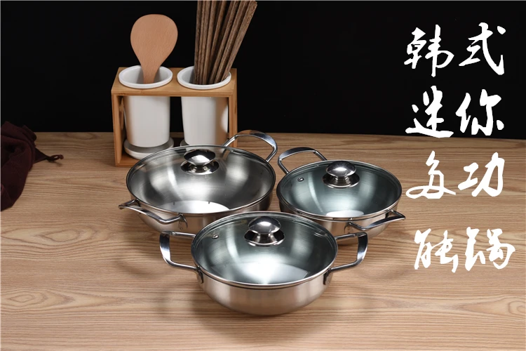 18 см/20 см/22 см нержавеющая сталь Hotpot плоское дно кастрюля для приготовления пищи горшок для Раков морепродуктов кухонный кастрюля для индукционной плиты
