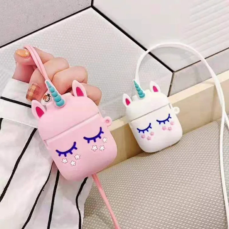 Милый Единорог декоративный силикон чехол для Apple Airpods Air Pods аксессуары защитный