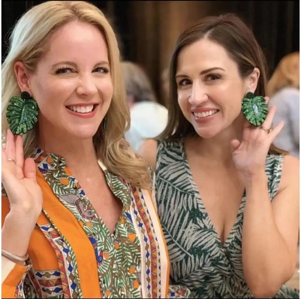 Серьги подвески с бусинами ручной работы в стиле бохо большие листья 2020 для