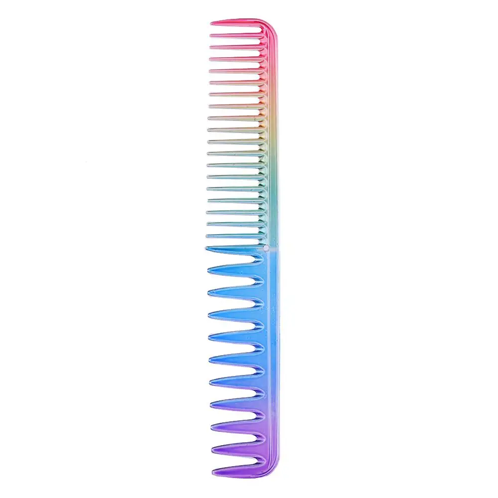 

1pcs Anti-Static Rainbow Hair Comb Double Head Entangled Heat Resistant Temperature Straight Comb Pro Salon Hair Styling Tool