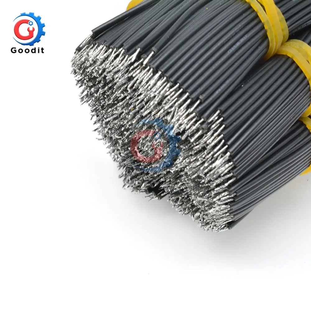 100 шт./компл. 24AWG гальванически лужёные макетная плата припоя кабель 24AWG 8 см Fly джемпер Оловянная проволока проводящие провода 1007-24AWG разъем провода - Цвет: Black