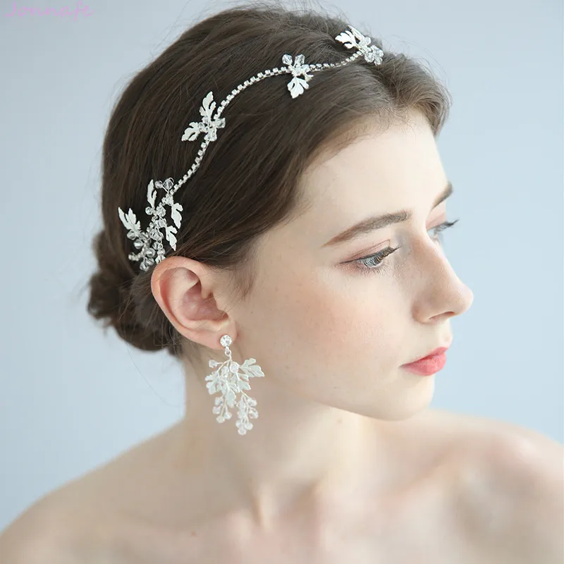 Silver Color Rhinestone Bridal Hair Vine Leaf Women Headband Tiara Handmade Wedding Piece Accessories | Украшения и аксессуары