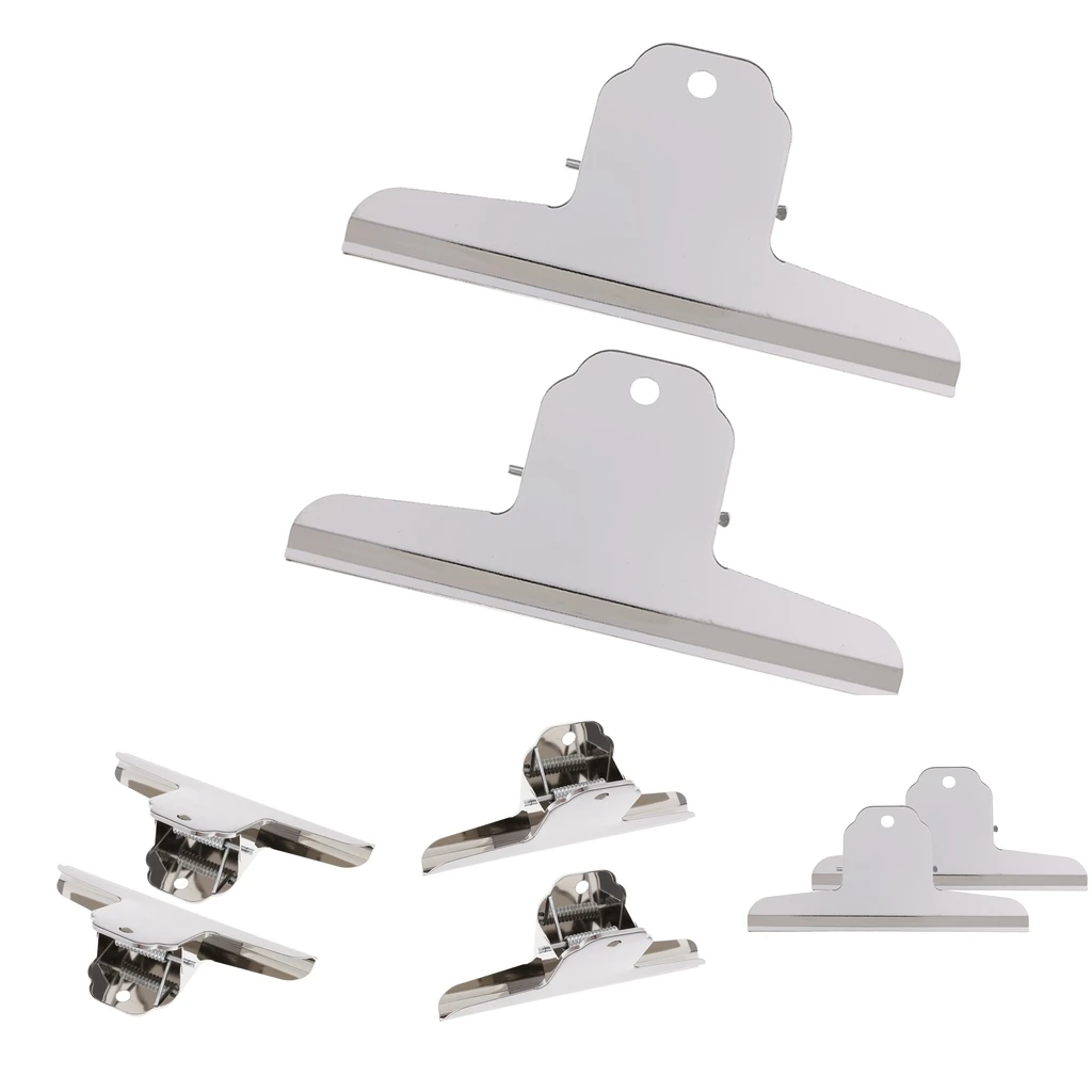 

2x Heavy Duty Stainless Steel Clips Binder Clip School Home Office File Clip