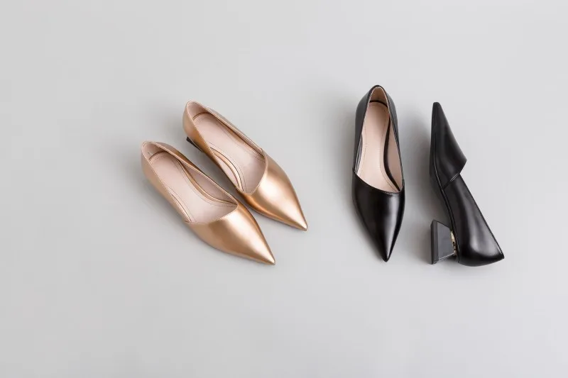 Туфли лодочки женские на высоком каблуке заостренный носок квадратный каблук однотонные туфли большой