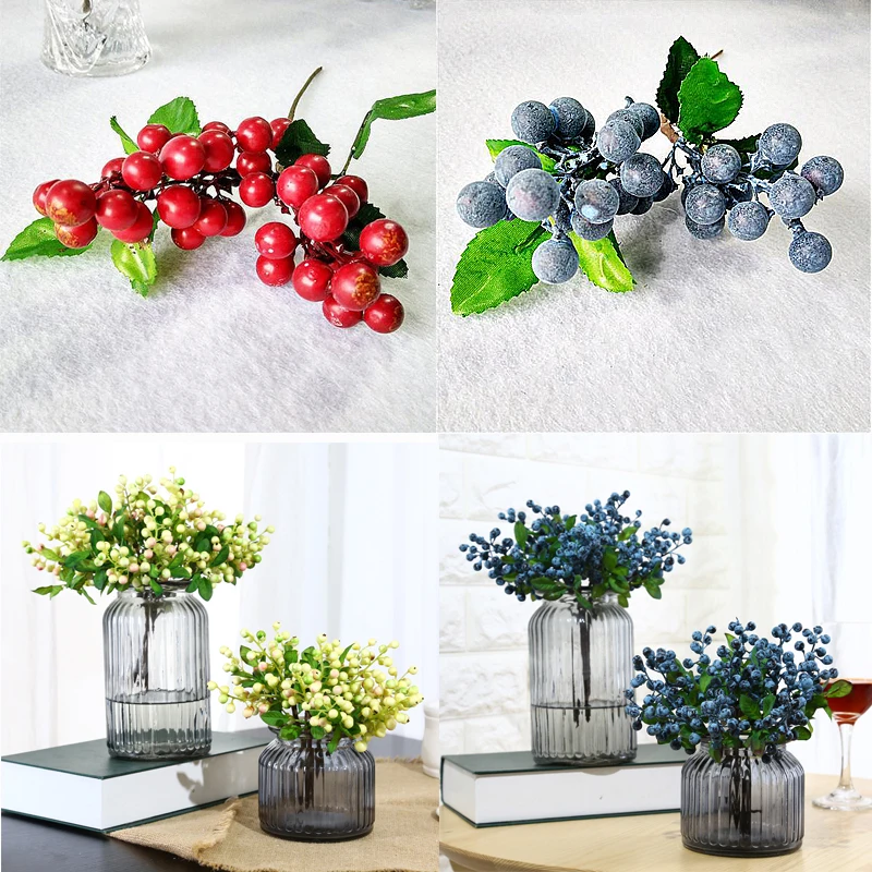 

6-Color Artificial Blueberry Environmental Protection Home Office Simulation Berry Decorations Party Wedding Decorations