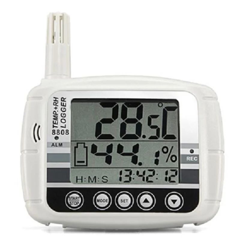 AZ8808 Temp. RH Data Logger Using 9V DC Adaptor Button and PC Programming are Both Feasible Unit Selection. | Инструменты