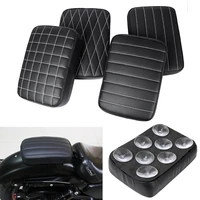 pu leather rectangle rear pillion passenger pad seat w 8 suction cups for harley dyna sportster touring cruiser chopper bobber