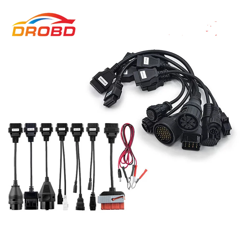 

CDP TCS for car and for truck cables full set 8pcs obdII OBD2 cable leads for multidiag pro mvd scanner OBD2 car dignostic tool