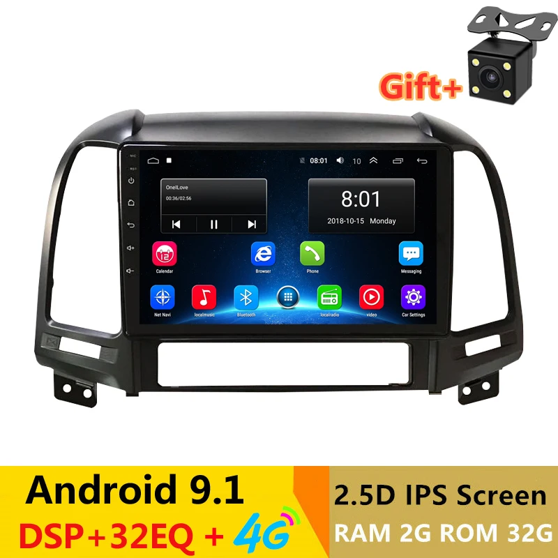 9 &quotAndroid 1 автомобильный DVD Радио Стерео GPS для Hyundai SANTA FE 2006 2007 2008 2009 2010 2011 2012 аудио