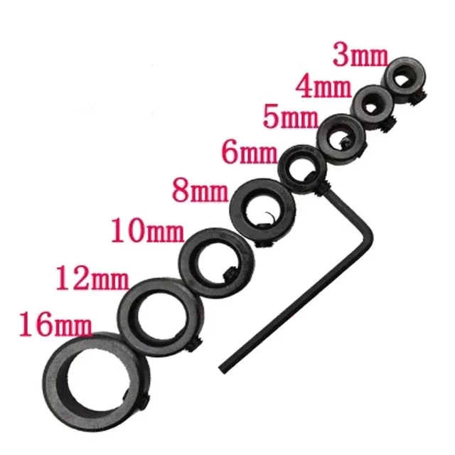 

8pcs Woodworking Drill Locator Drill Bit Depth Stop Collars Ring Positioner Drill Locator Wood Drill Bit 3-16mm