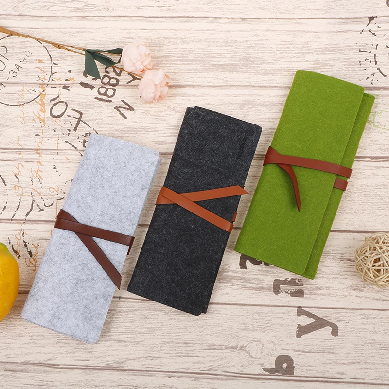 Портативный рулон школьный Карандаш Чехол войлочной ткани сумка для ручек из