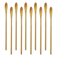 bar spoon cocktail spoon swizzle sticks for drinks 7 96 inch 10 pieces natural wood long handle drink spoons cocktail stirrer