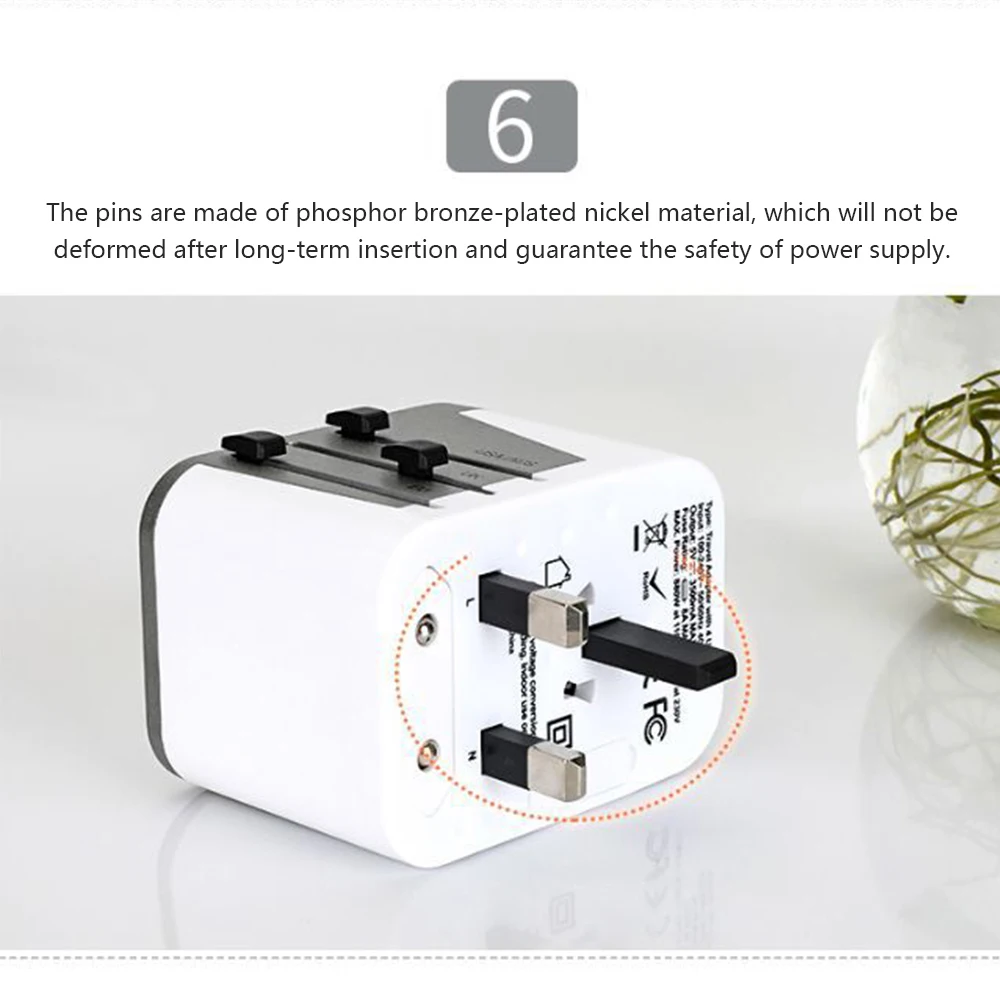 Дорожный адаптер Международный Универсальный питания 3500Mah 3.5A 4 USB универсальное