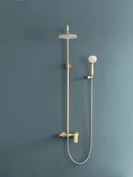 simple solid brass bathroom shower set 3 functions hot cold wall mounted water outlet shower faucet brushed goldblackchrome