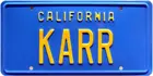 Знаменитости машины Knight Rider  KARR  Металлический штампованный номерной знак