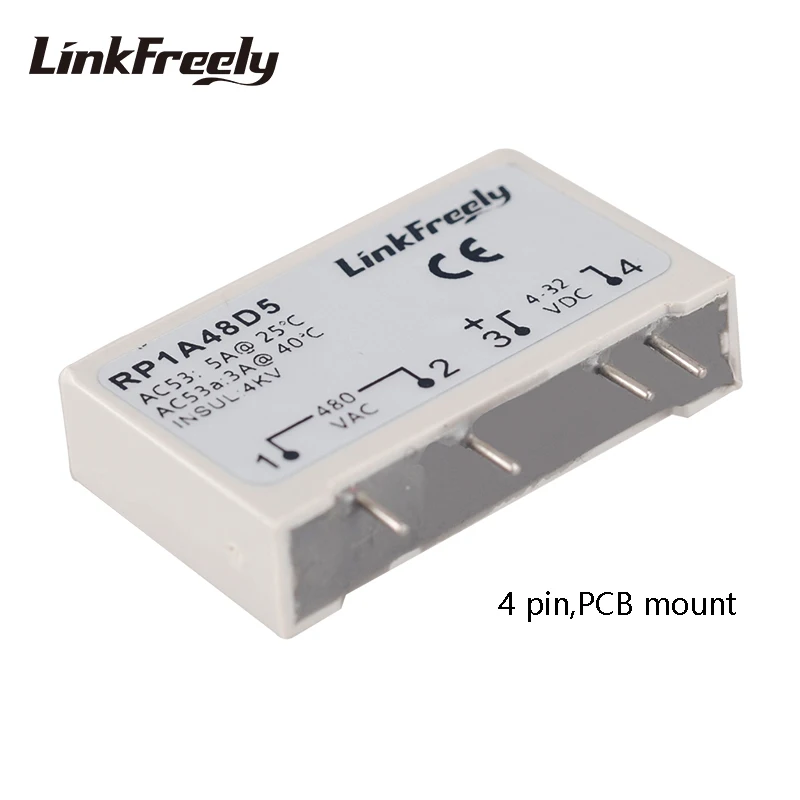 RP1A23D5 1 фаза PCB твердотельное реле 4 Pin DC AC 3V 5V 12V 24V DC вход выход 230VAC 480VAC 3A 5A SSR релейный модуль переключателя