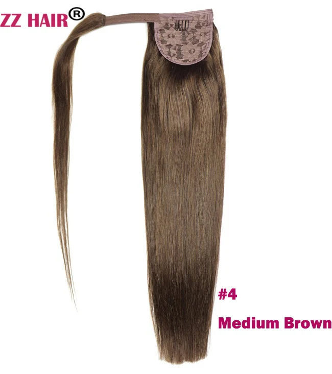 ZZHAIR 140 г 1"-28" машинное производство, волосы remy, волшебное обертывание вокруг конского хвоста, человеческие волосы для наращивания, конский хвост