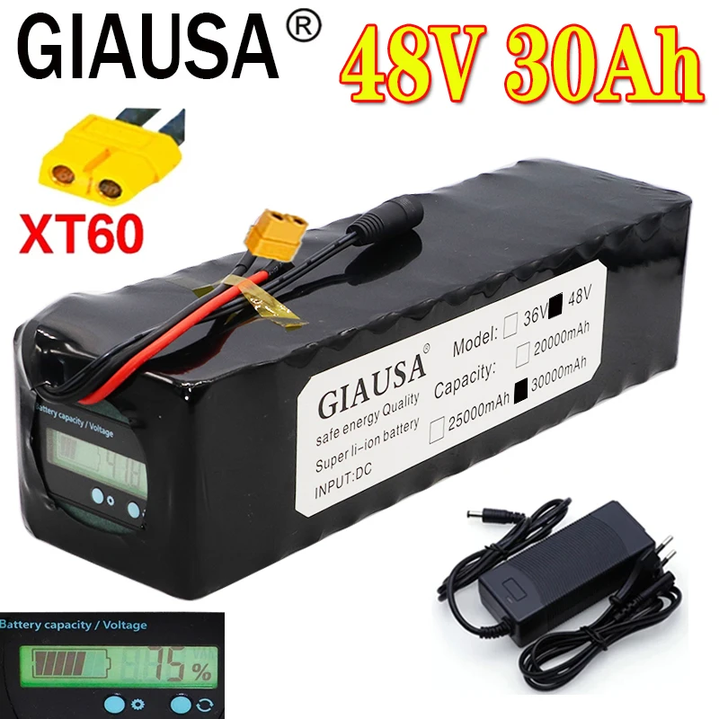 Комплект литий ионных аккумуляторов GIAUSA 48 в 30 Ач 13S4P 18650 для электровелосипеда