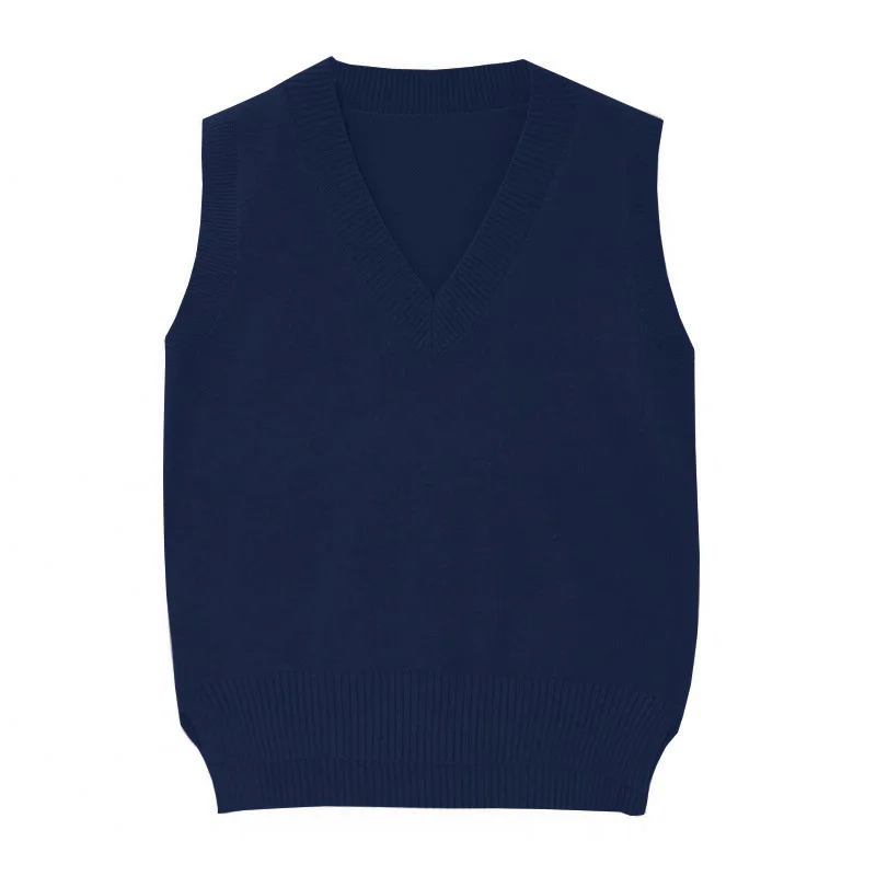 

Kpytomoa Sweater Vest Solid Sueter Simple Slim All-Match Casual Korean Style Teens Chic Autumn Winter Knit