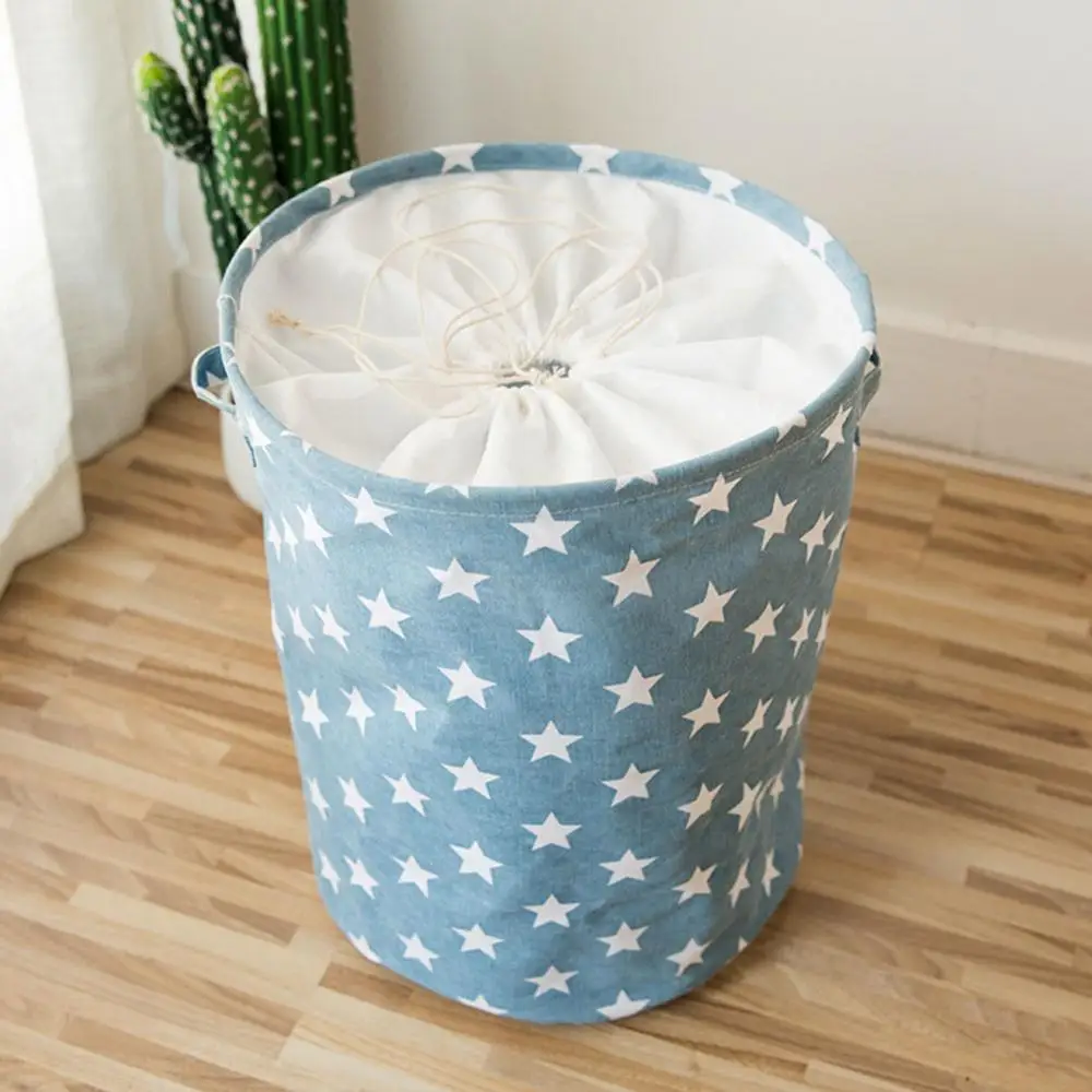 

60% Hot Sales!!! Bedroom Toy Clothes Canvas Storage Bag Container Folding Laundry Basket Bucket