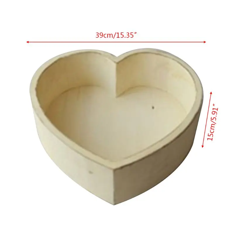 

Baby Photography Props Wooden Heart Shape Box Newborn Infants Photo Posing Prop