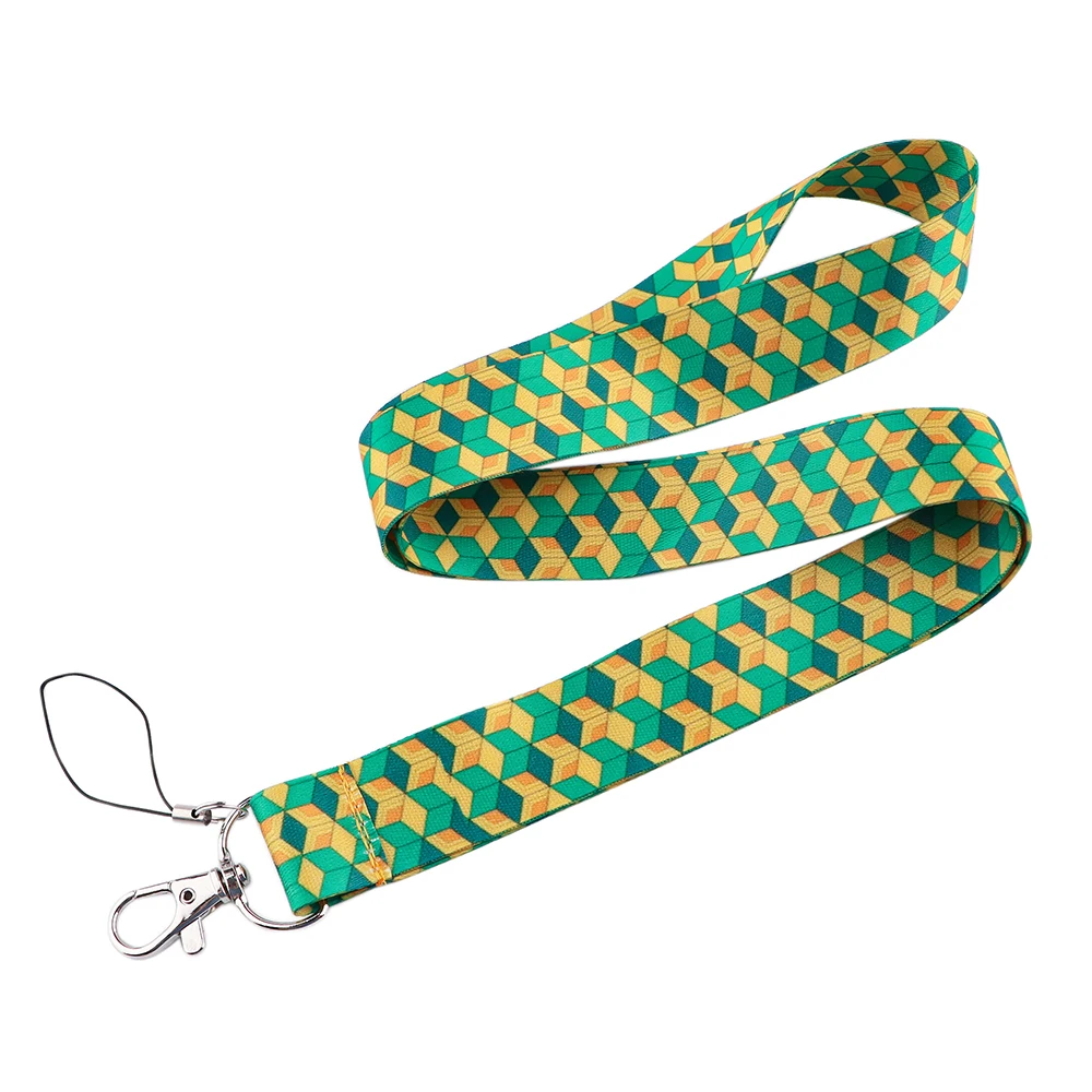 CB911 Anime Lanyard Keychain Demon Slayer Neck Strap ID Card Cell Phone Straps USB Badge Holder Lanyard Keyring for Women Men