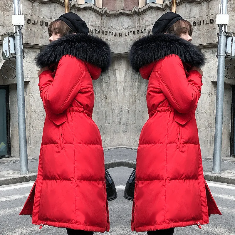 Зимний пуховик на утином пуху женский длинный Женская куртка одежда для девушек